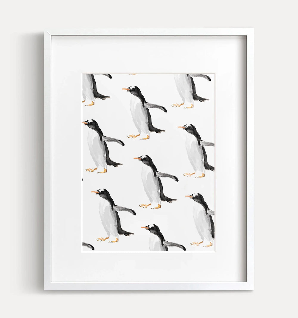 Impression d'art «Grande Famille de Manchots» Penguin