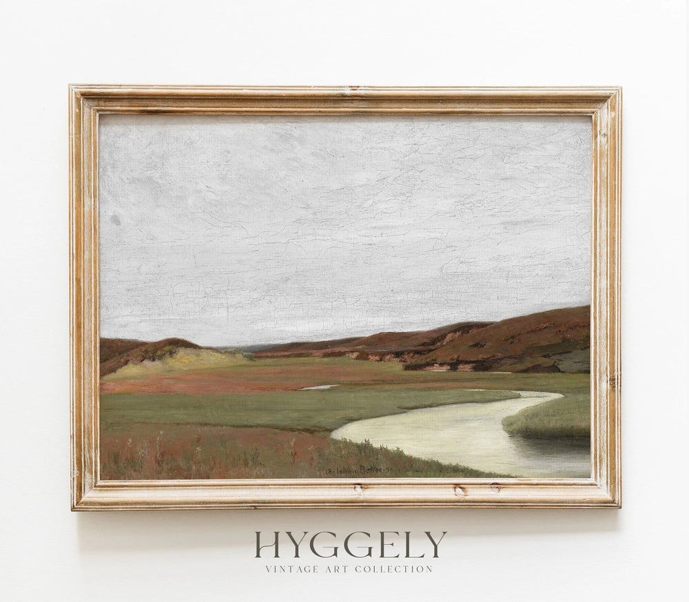Impression d'art paysage "Overcast" vintage L0216