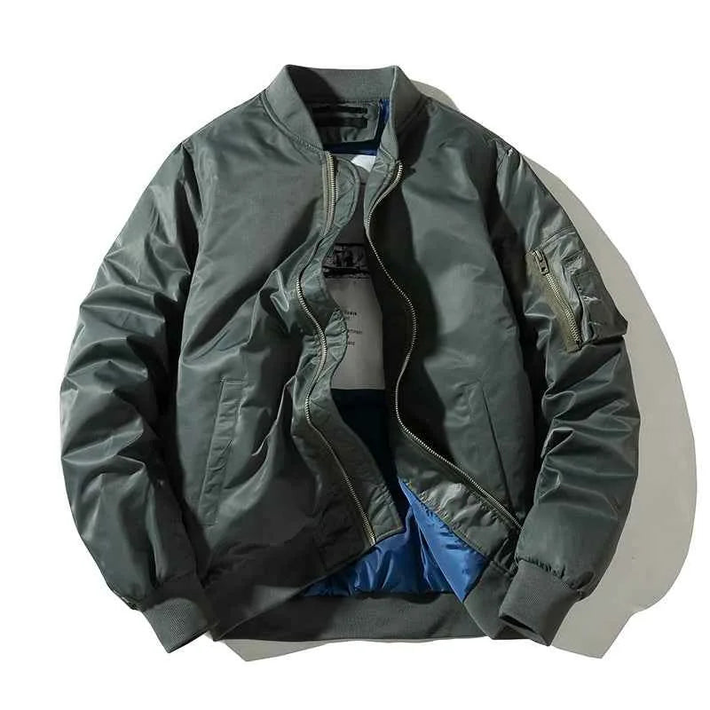 Men's Solid Pilot Bomber Jacket