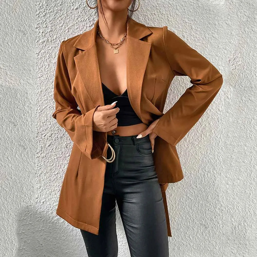 Veste-cardigan ajustée à revers pour femme