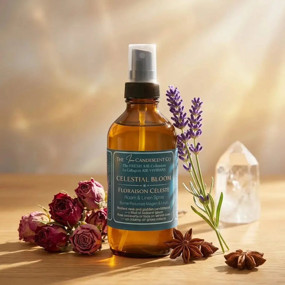CELESTIAL BLOOM | Vaporisateur pour pièces et literie Rose & Ambre | Parfum d'ambiance sans alcool