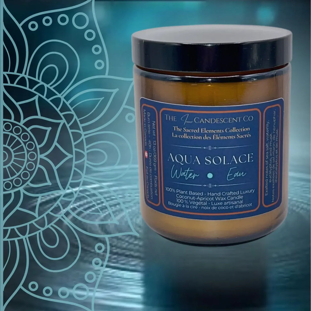 AQUA SOLACE — WATER ELEMENT | Fresh aquatic luxury coconut apricot wax candle