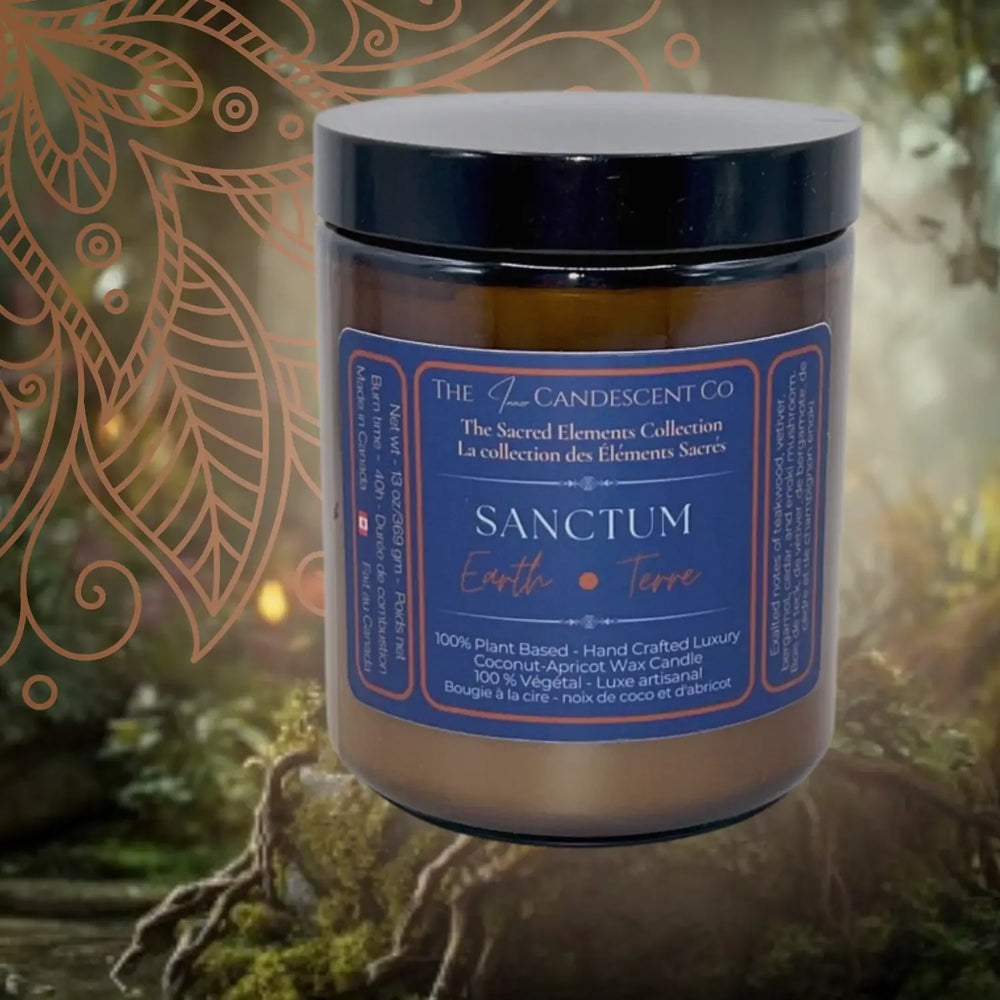 SANCTUM — ÉLÉMENT TERRE | Bougie de luxe en cire de noix de coco et d'abricot pour l'ancrage