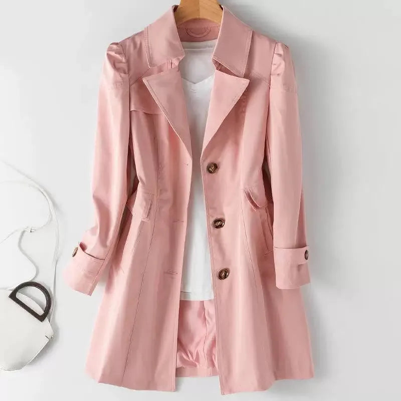 Manteau coupe-vent mi-long pour femme, style européen et américain