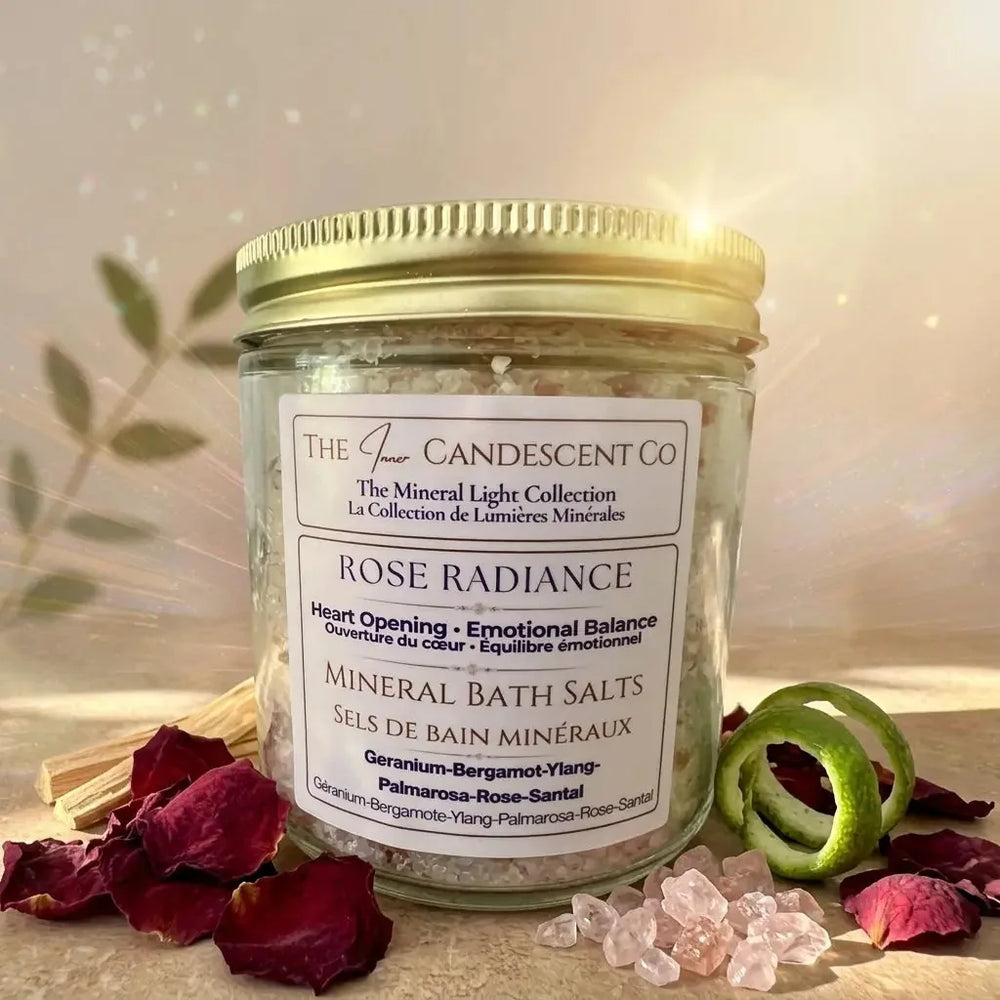 ROSE RADIANCE | Sels de bain floraux riches en magnésium et minéraux | Trempette pour pieds