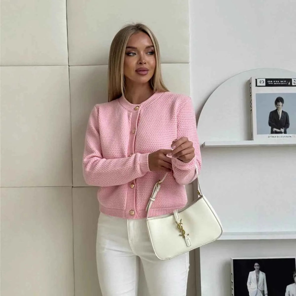 Women’s Slim-Fit Fashion Sweater – Stylish Short Casual Knit Top for Fall & Winter