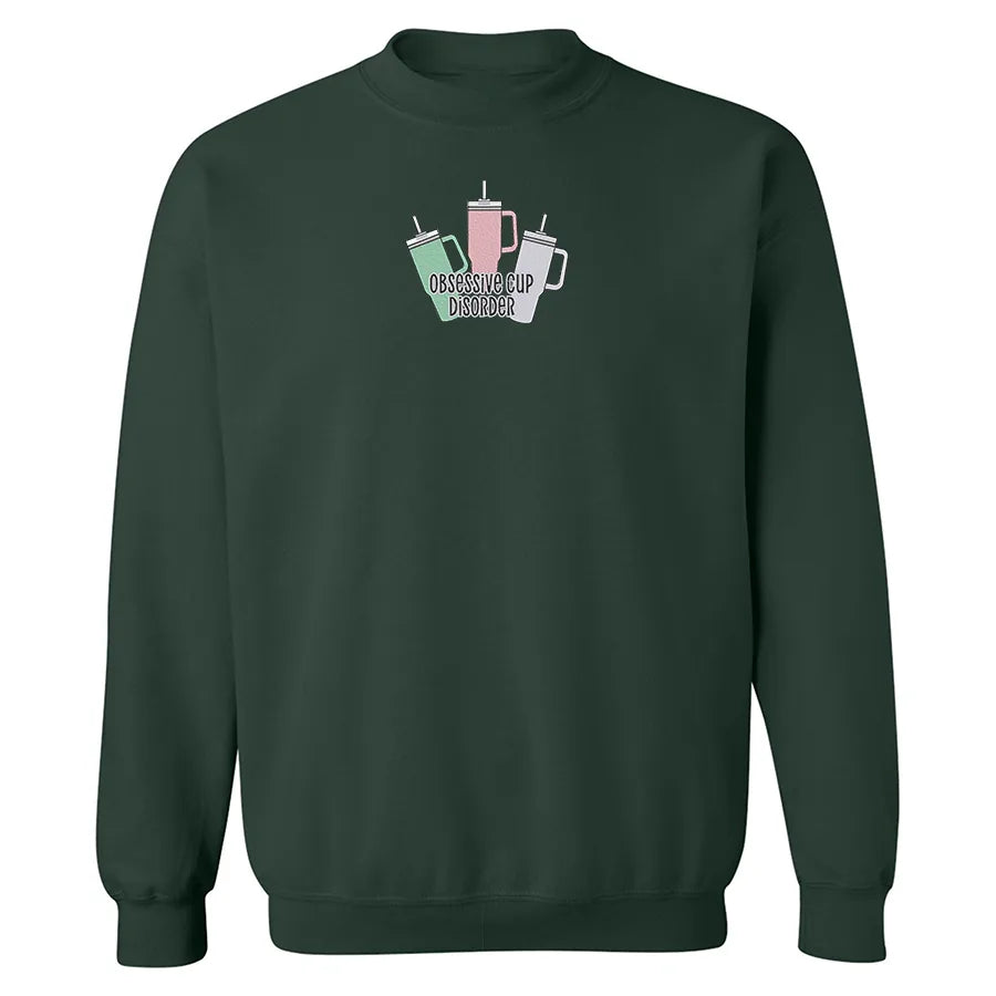 Embroidered "Obsessive Cup Disorder" Crewneck