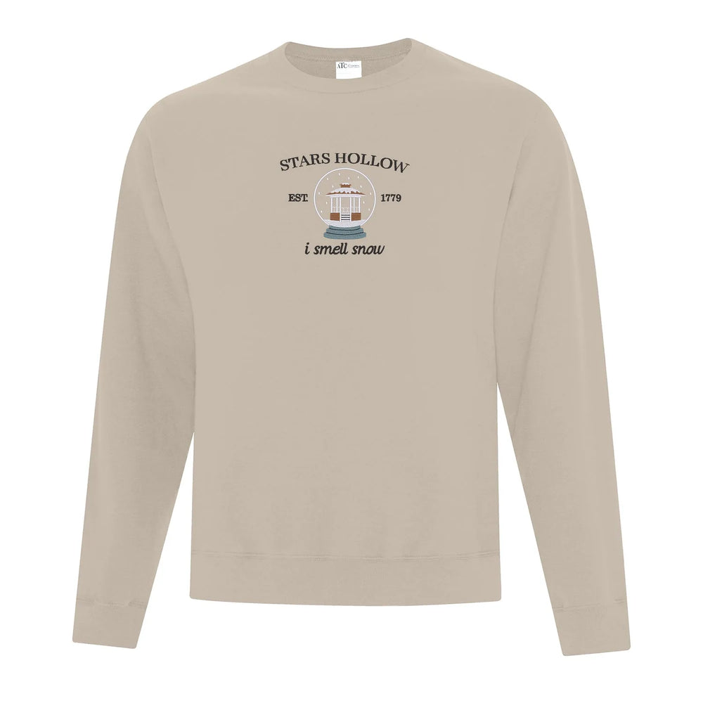 Embroidered "I smell snow" Crewneck