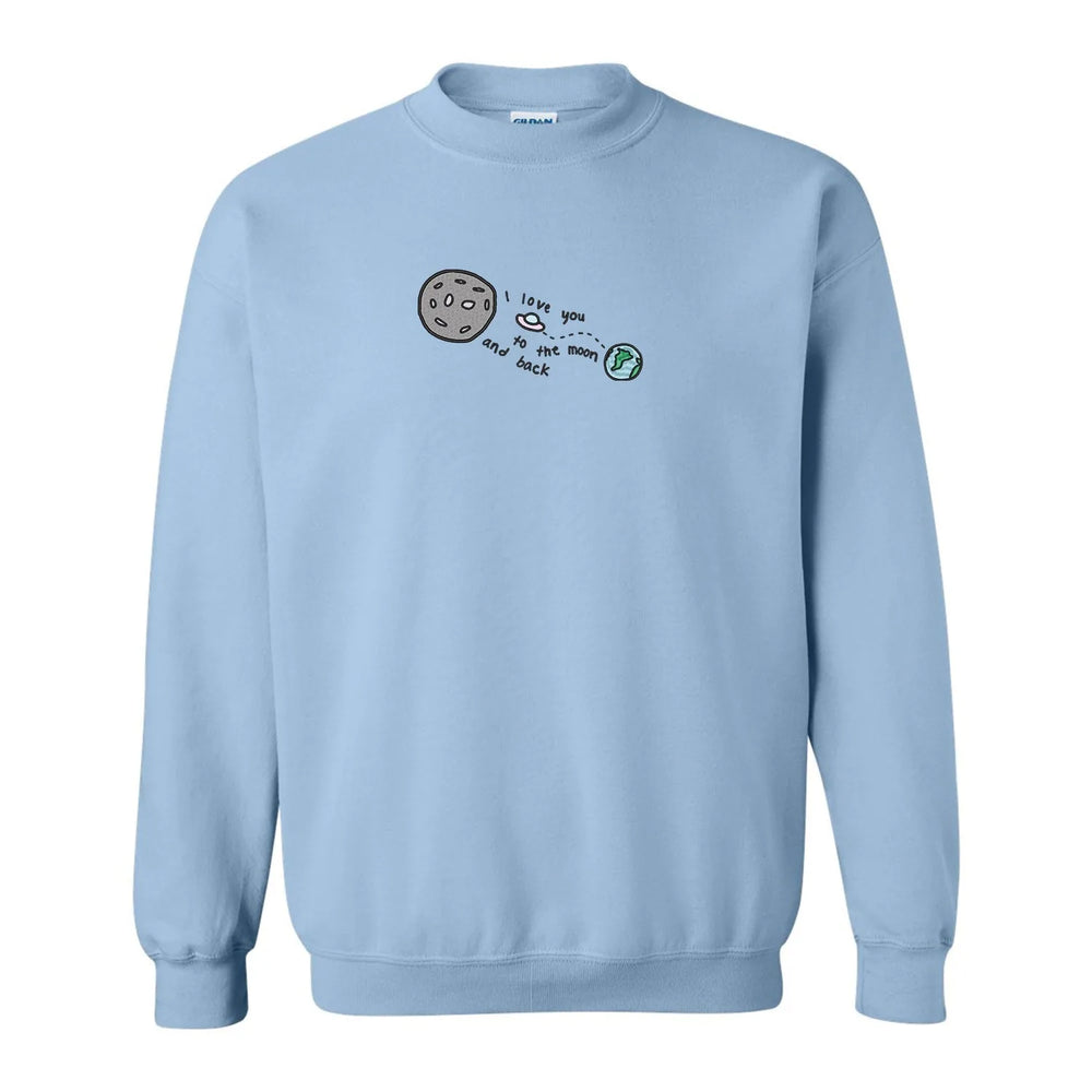 Embroidered Crewneck "Moon and Back"