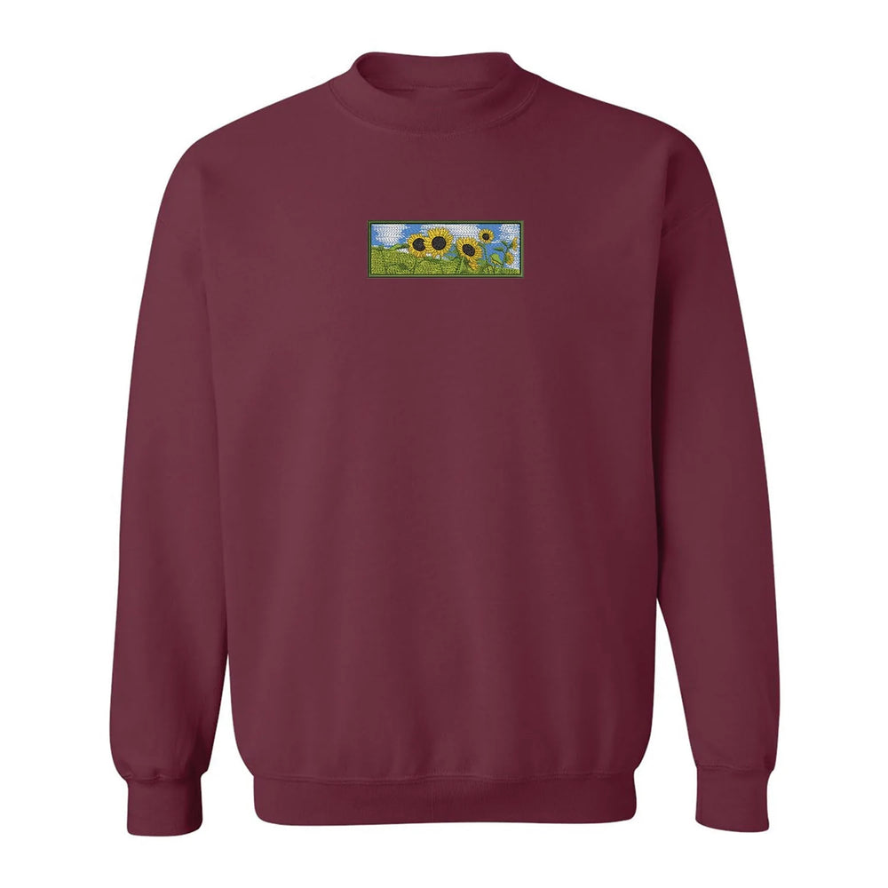 Embroidered Sunflowers Crewneck