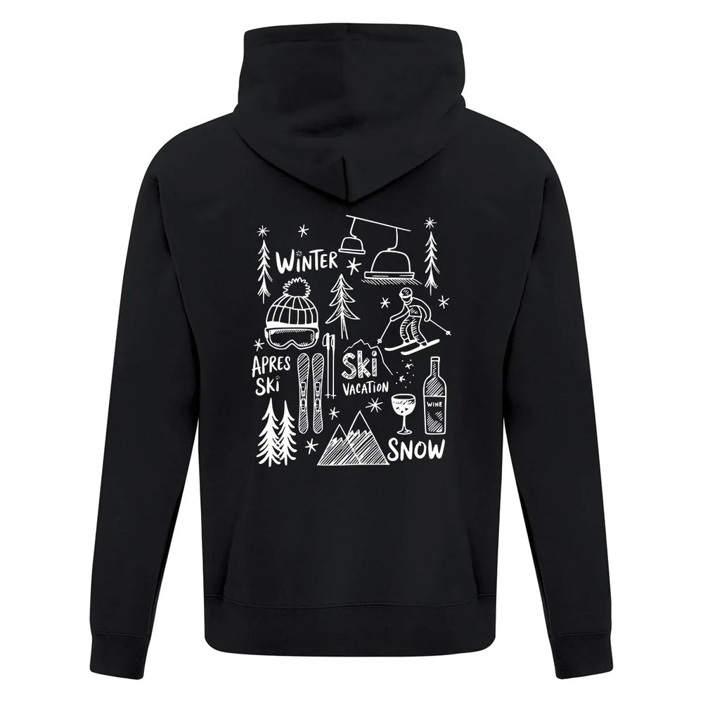 Hoodie Ski Doodles Print