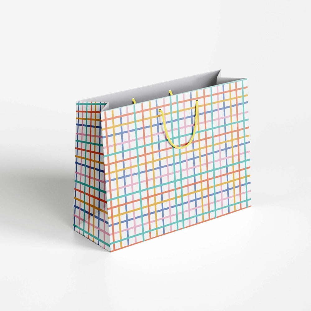 Sac Cadeau à Motif Prisme Rayé
