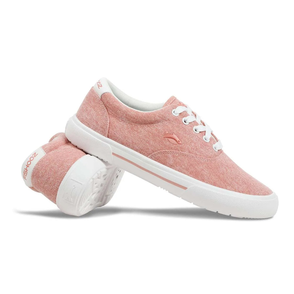 Fishooz Femmes Dentelle Lavée Corail/Blanc