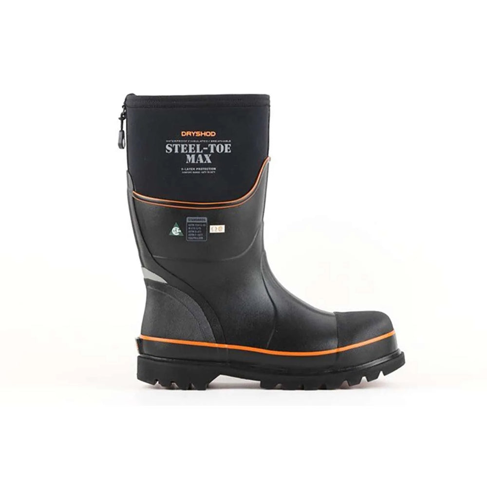 Dryshod Unisex Steel-Toe Max Mid CSA Black/Orange