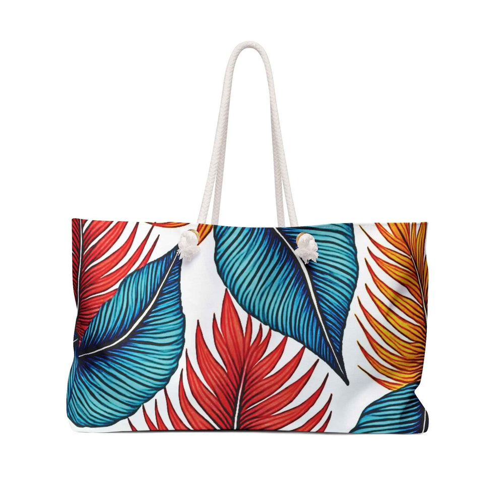 Sac de voyage à motif de feuilles tropicales | Palmier bleu sarcelle orange, Grand sac fourre-tout