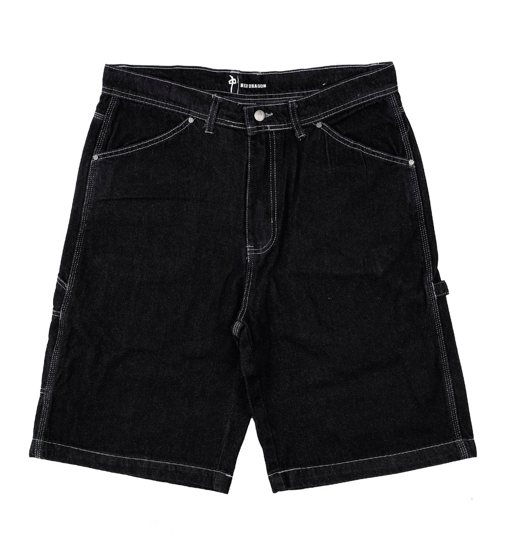 Red Dragon 'Mechanizer' Baggy Jean Shorts - Black