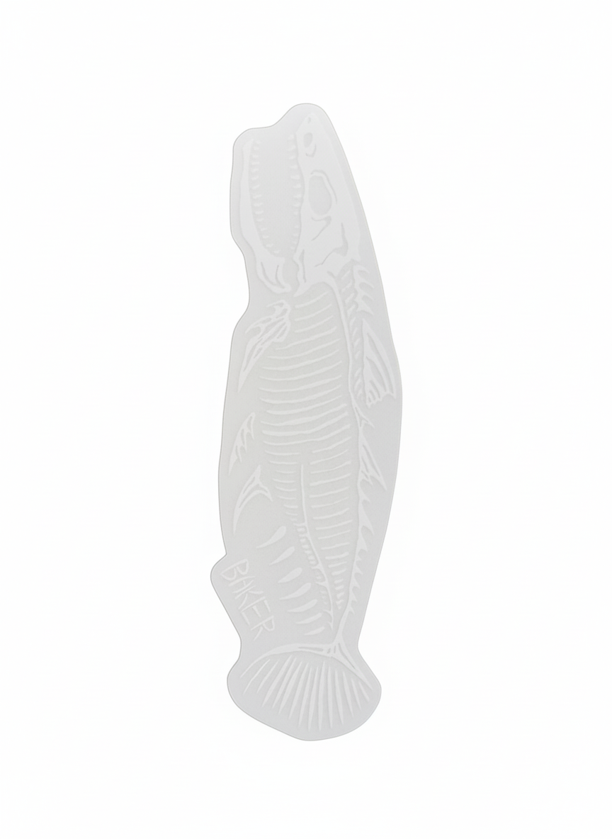 Autocollant "Poisson Pané" de Baker - Blanc