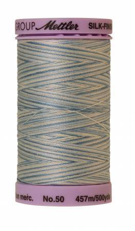 Mettler Silk-Finish 50wt Variegated Cotton Thread 500yd/457M Tranquil Blue — Cottage Quilting Ltd.