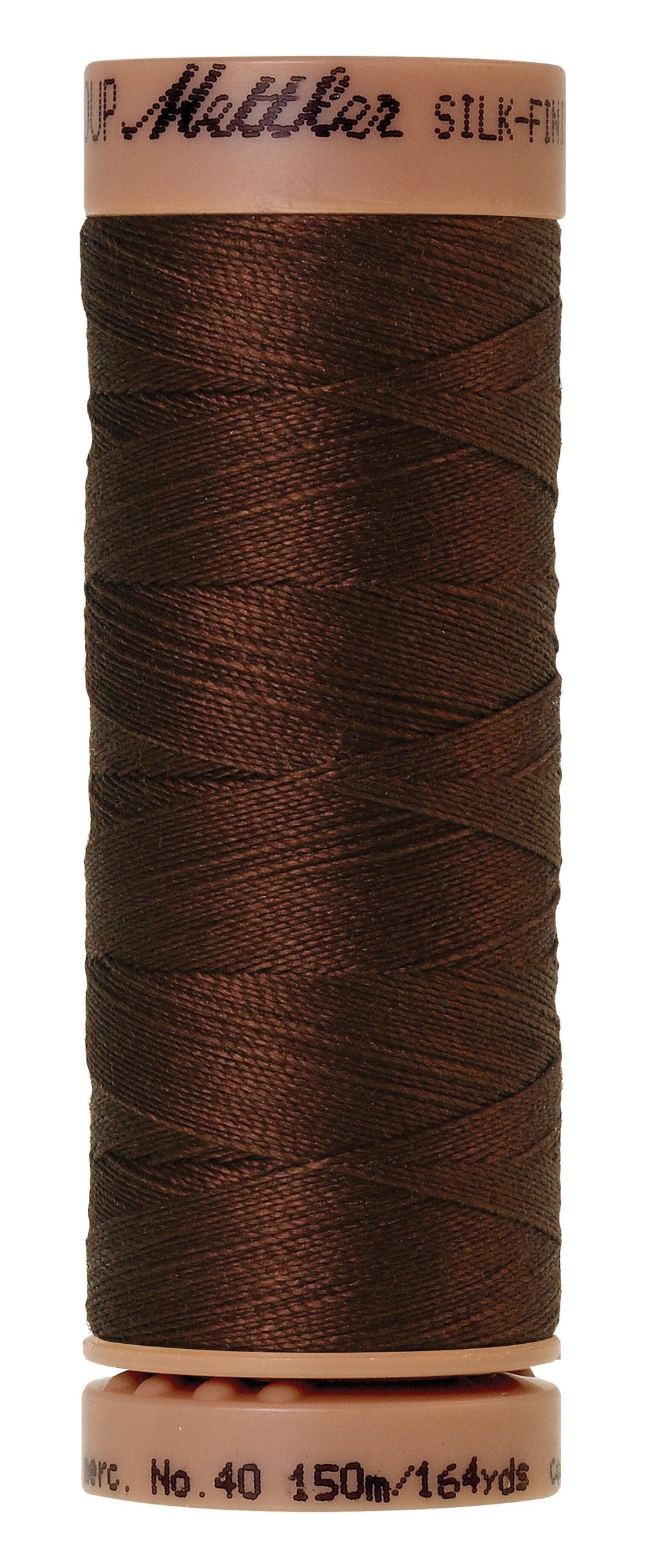 Mettler Silk-Finish 40wt Solid Cotton Thread 164yd/150M Friar Brown — Cottage Quilting Ltd.