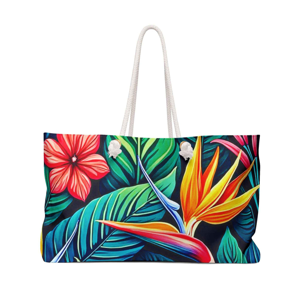 Sac de week-end floral hibiscus tropical | Feuilles d'oiseau de paradis, Grand sac fourre-tout