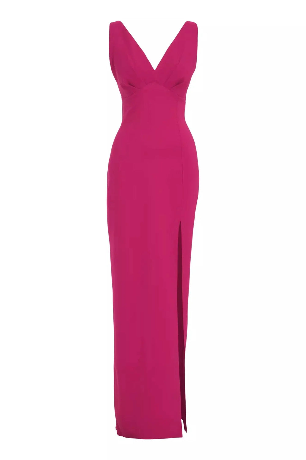 Robe longue sans manches en crêpe fuchsia - Fuchsia
