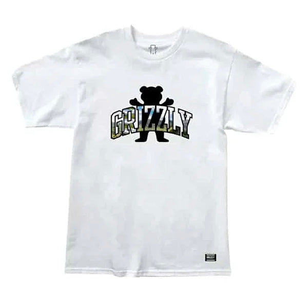 T-shirt 'Paysage' Grizzly - Blanc