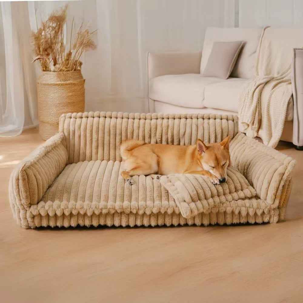 Canapé-lit douillet pour animaux de compagnie, niche pour chat et chien, chaleur toutes saisons
