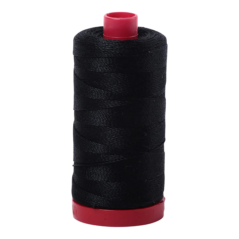 Aurifil Thread 12SC-2692 Solid Black 12wt — Cottage Quilting Ltd.