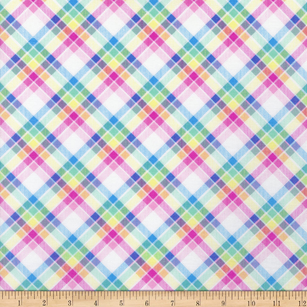Bunny Tails by Robert Giordano - White Plaid