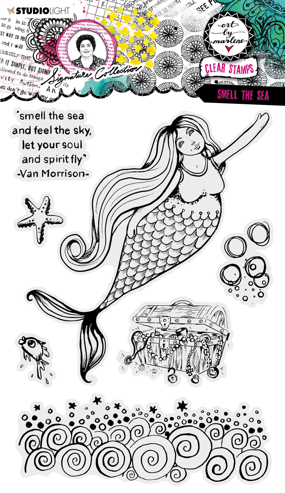 ABM Clear Stamp Smell The Sea Collection Signature 200x138x3mm 7 pcs nr.403