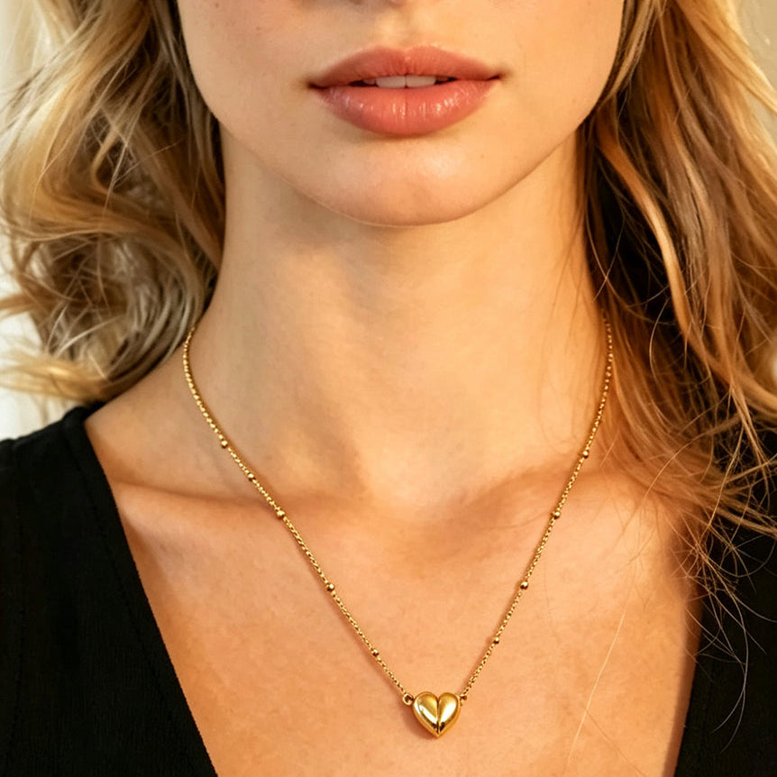ABNA Or : Ensemble pour Toujours Collier Magnétique Cœur Séparable