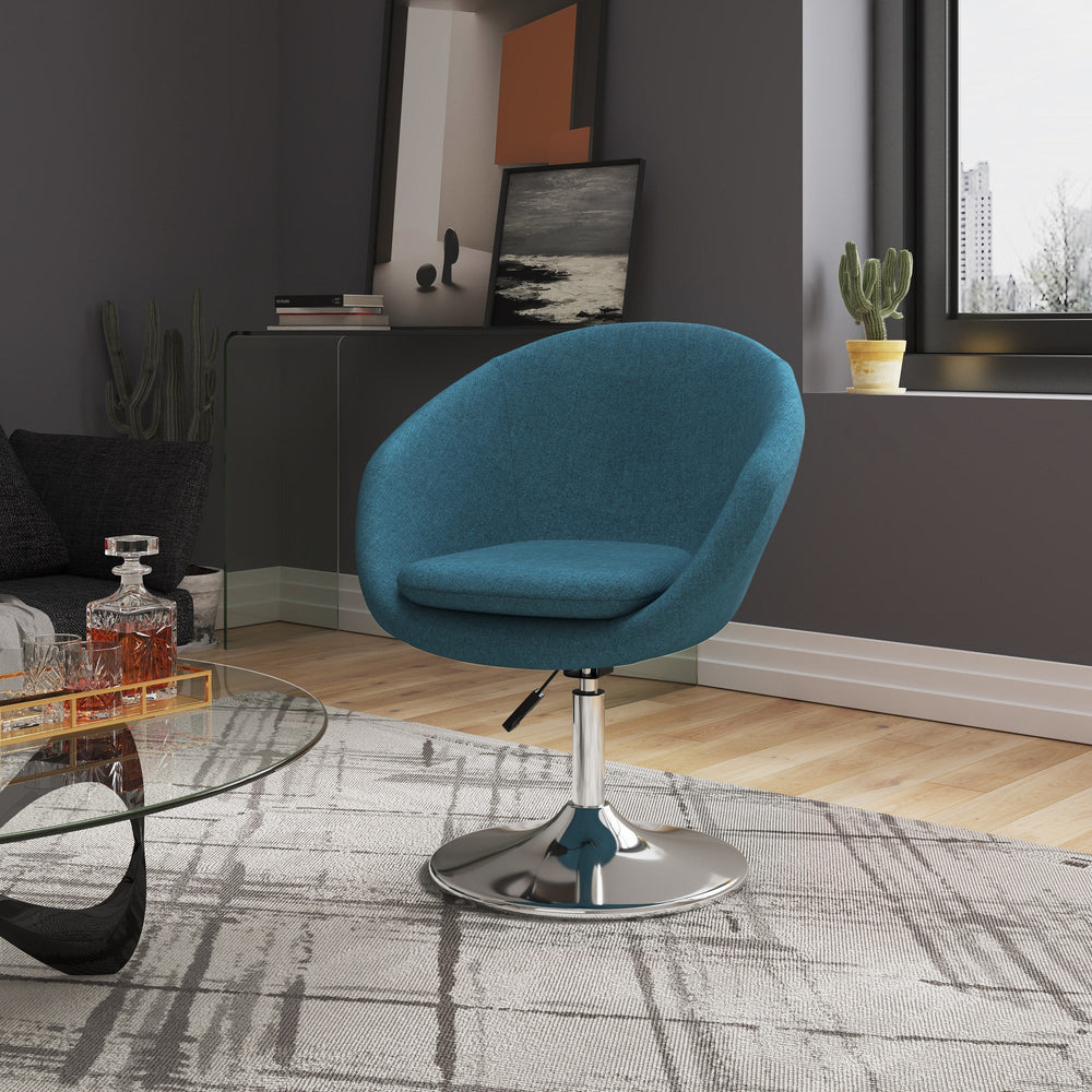 Fauteuil d'appoint/de bureau pivotant et réglable en similicuir Chandra - Bleu sarcelle