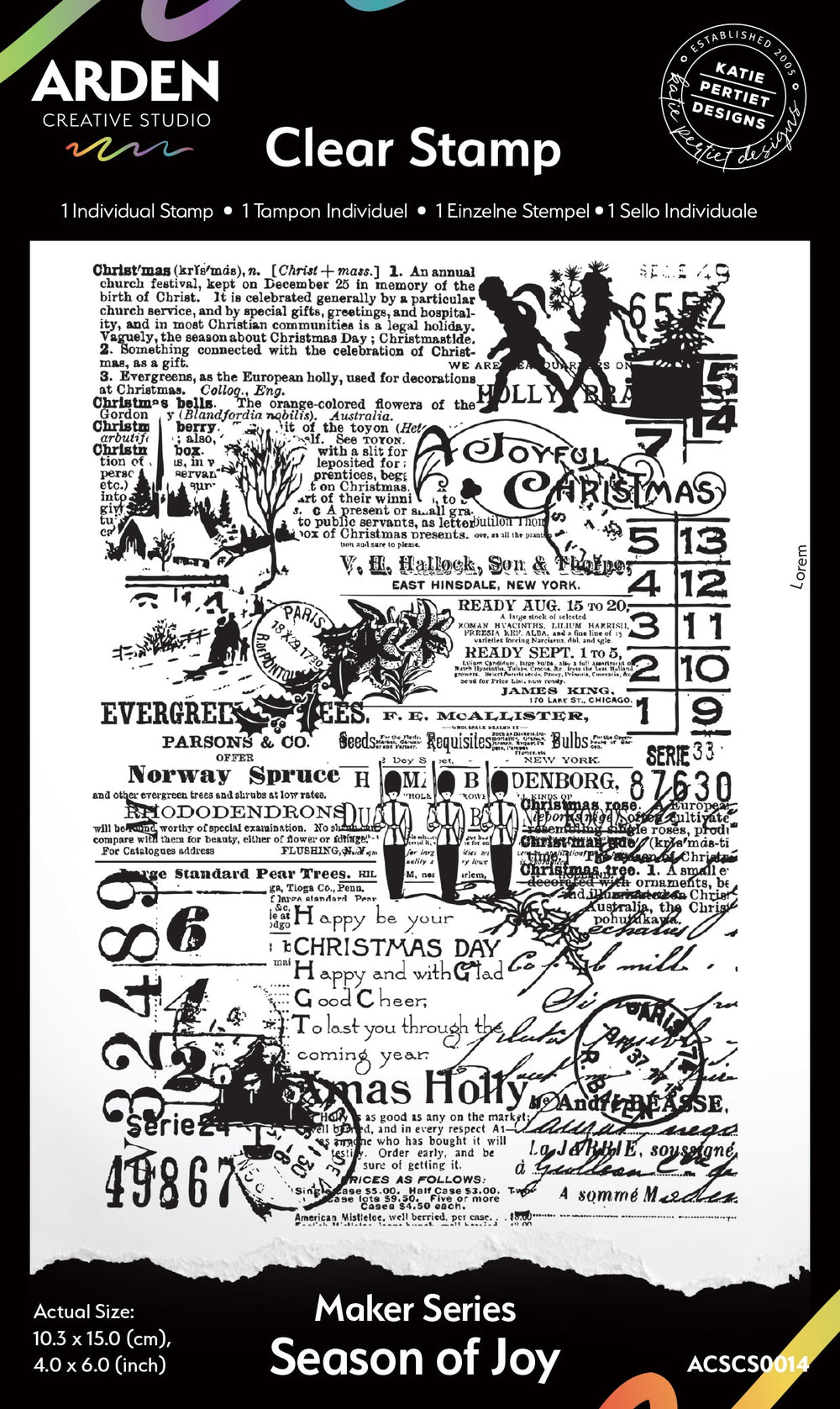 Tampon de fond Arden Creative Studio Maker Series Season of Joy 10 x 15 cm
