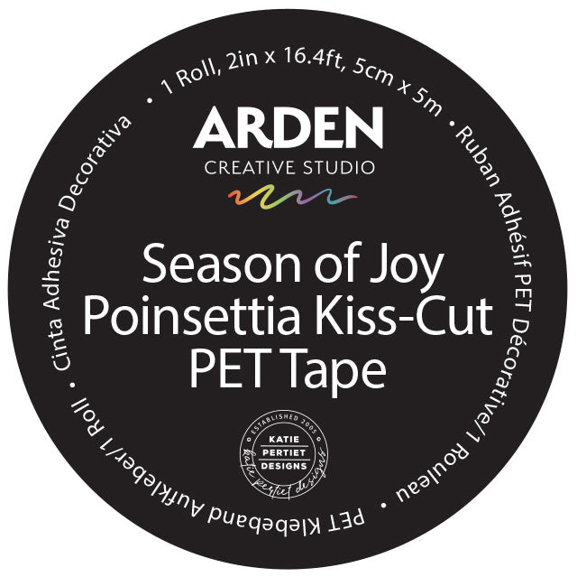 Arden Creative Studio Ruban adhésif PET découpé poinsettia "Season of Joy"