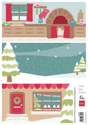 Feuille de découpe A4 Marianne Design – Fonds de Noël « Bakery » par Marleen