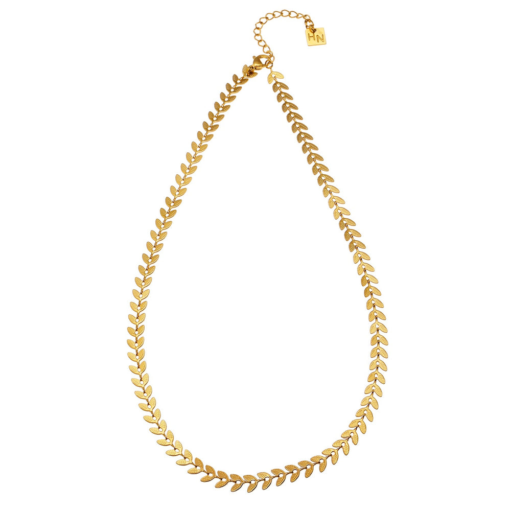 ALALA Gold: Botanical Beauty Embossed Leaf Necklace