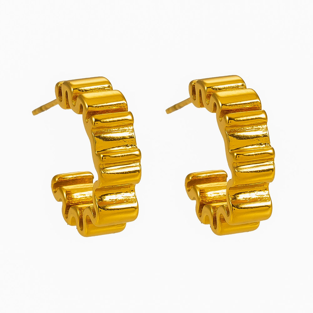 Style ALMORA : Boucles d'oreilles créoles torsadées d'inspiration rétro en or