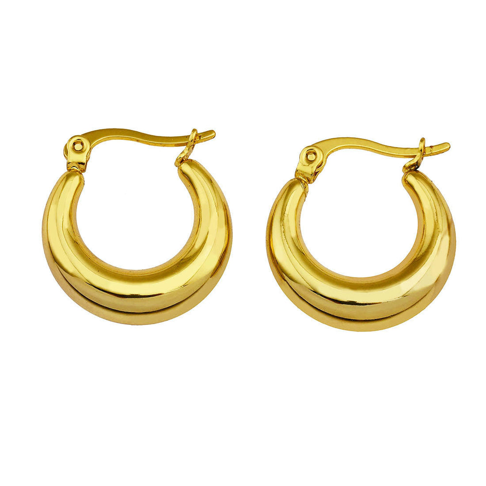 Boucles d'oreilles AMBER à gros anneaux dorés