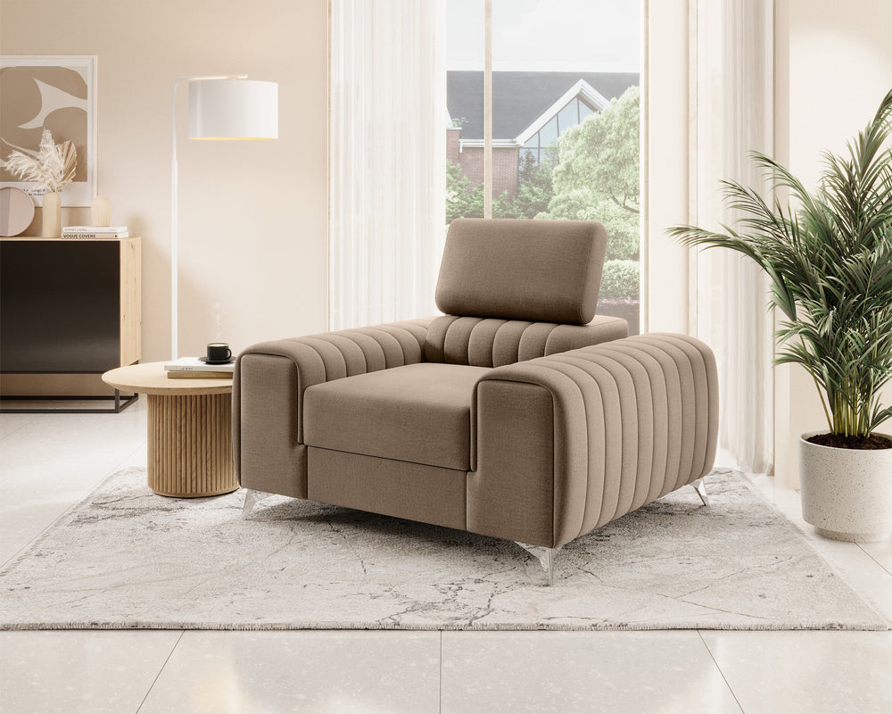 Fauteuil d'appoint moderne Laurence - Beige