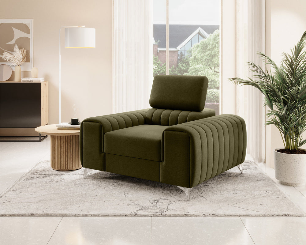 Fauteuil d'appoint moderne Laurence - Vert olive