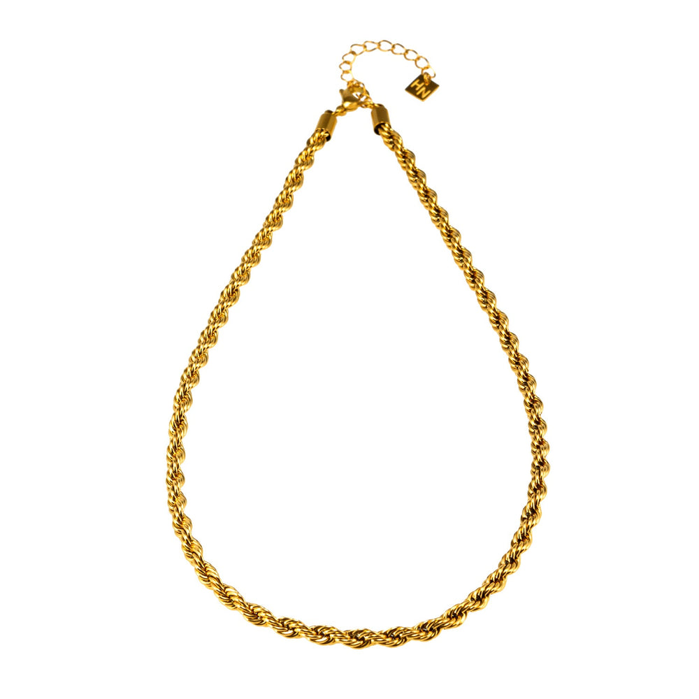 ARKELEY Or : Collier texturé à chaîne corde épaisse