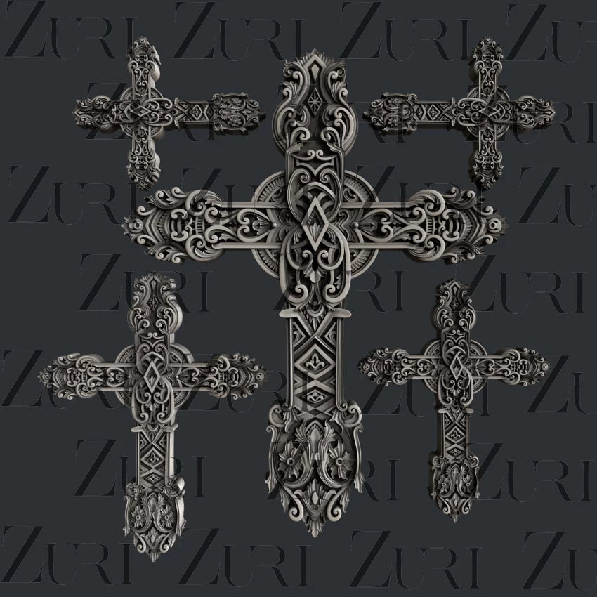 Zuri Designs Lot 2 Croix Ornées