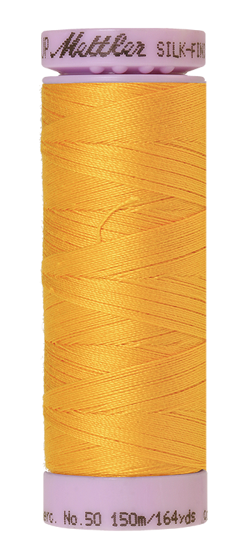 Fil de coton Mettler Silk-finish 50wt uni 164 vg/150 m Citron