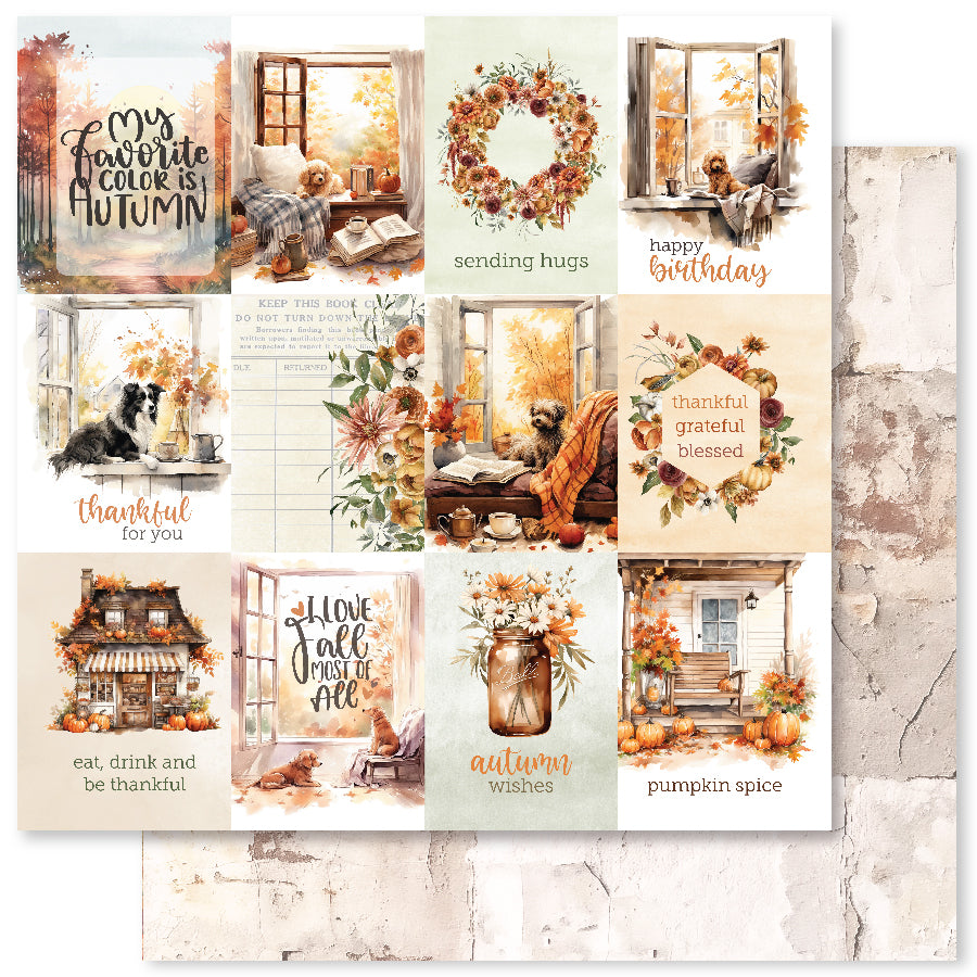 Autumn Florals A 12x12 Paper (12pc Bulk Pack) 32964 — Ecstasy Crafts