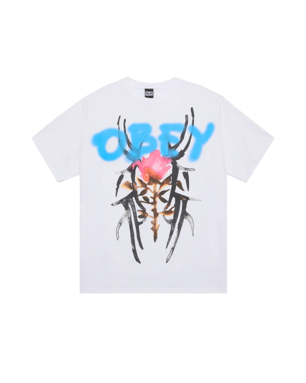T-shirt ample Obey 'Rose Tribal' - Blanc