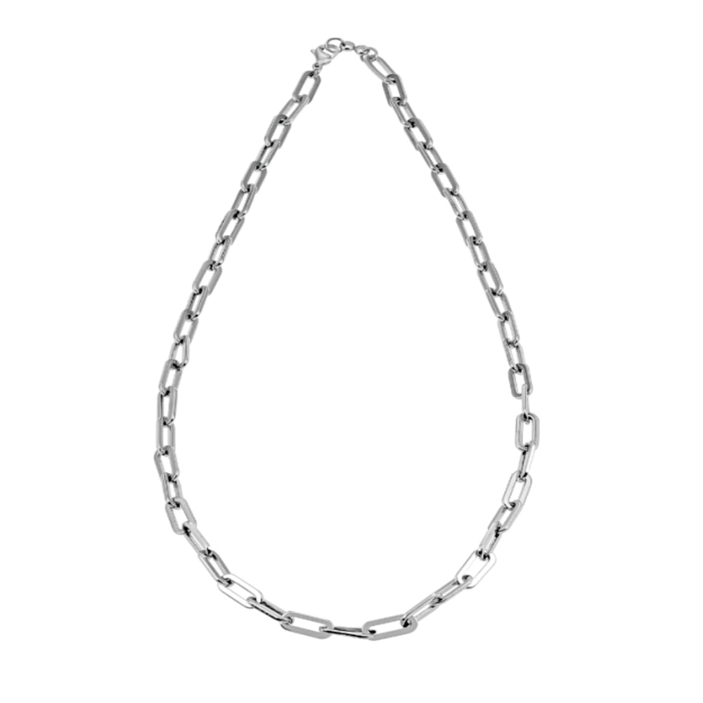 Style BECKENHAM : Collier à maillons trombone en argent contemporain - 22 po