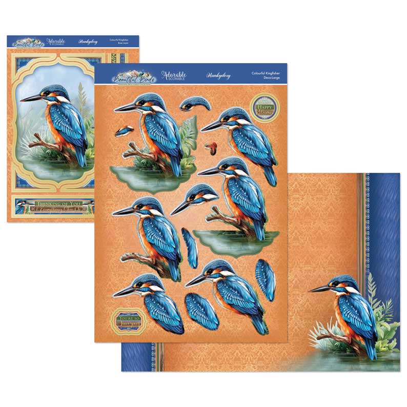 Magnifique ensemble de décoration d'oiseaux - Martin-pêcheur coloré