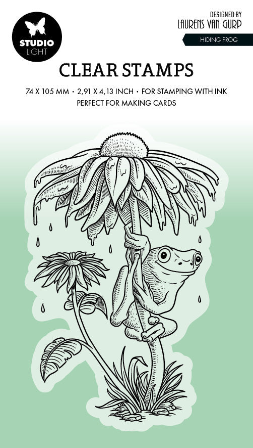 BL Clear Stamp Hiding Frog By Laurens 89x64x3mm 1 PC nr.534