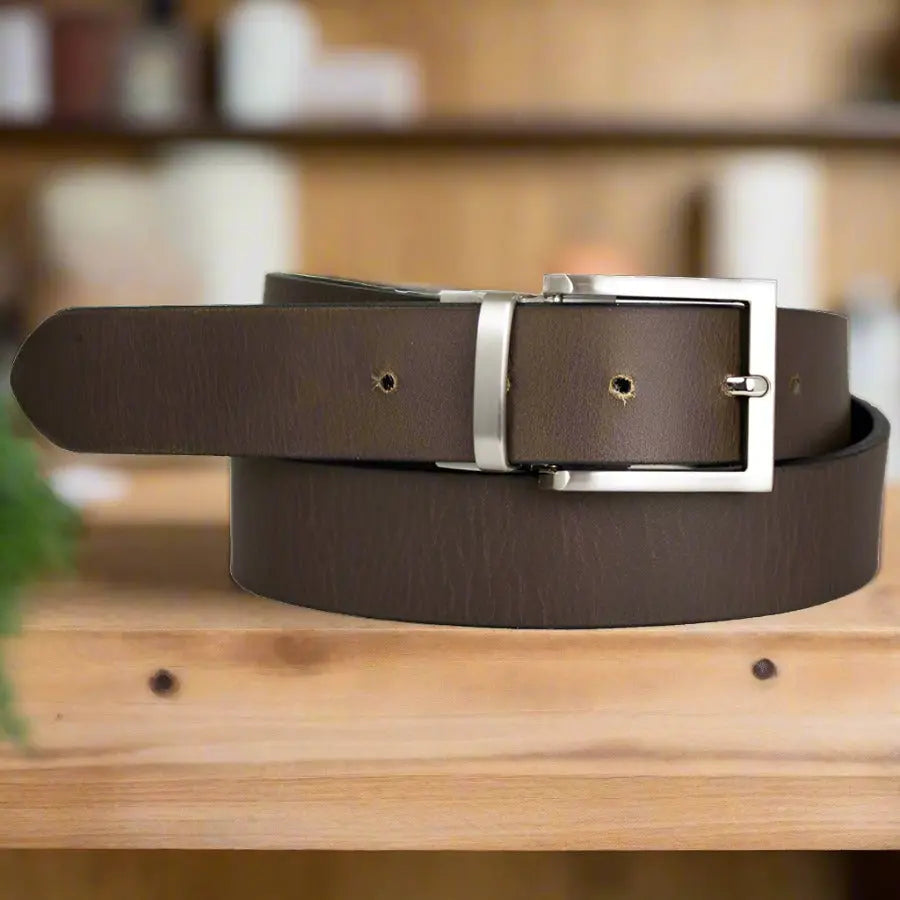 Ceinture en cuir réversible unie BOL pour homme