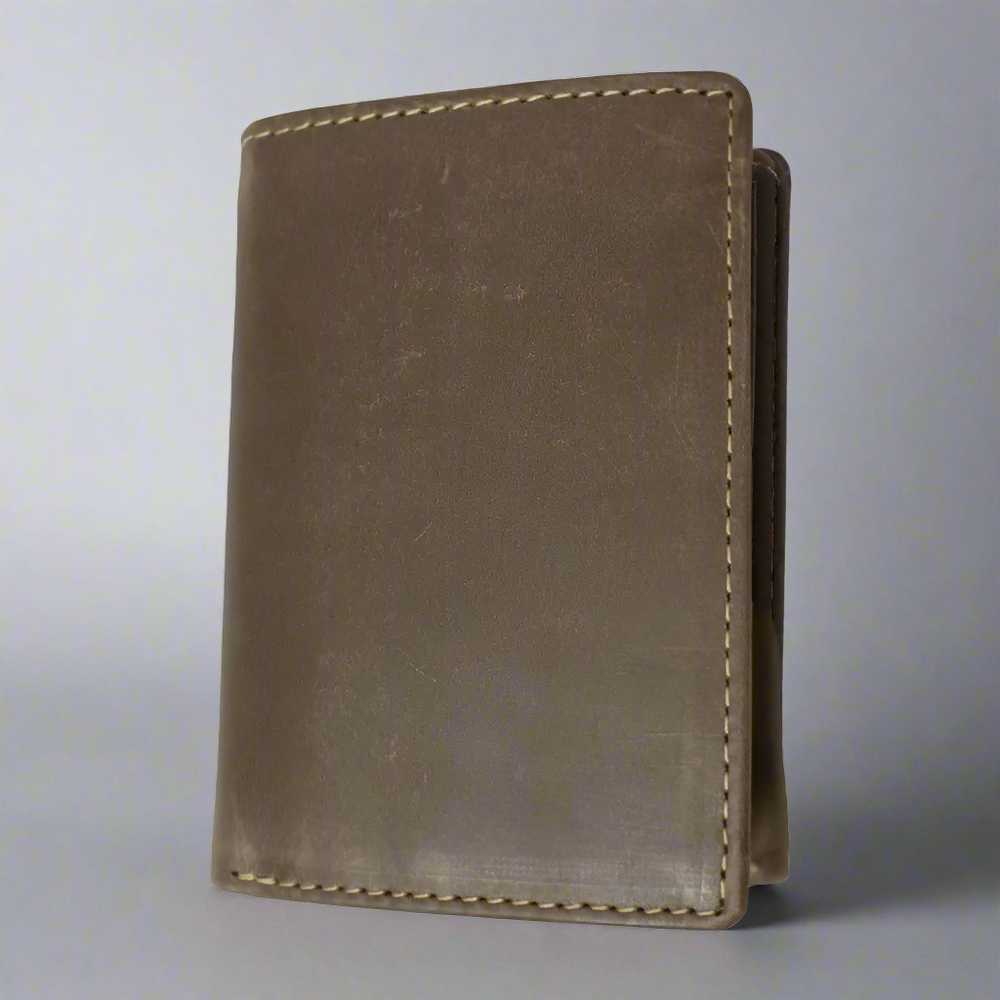JBG Men’s Trifold Leather Flip-up Wallet. Genuine Distressed Leather RFID Blocking Wallet — Boutique of Leathers/Open Road